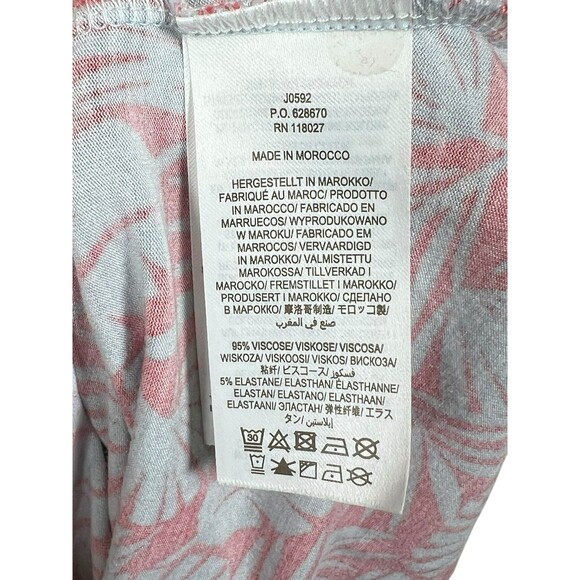 Boden Lola Jersey Swing Dress Short Sleeve V-Neck Red Palm Tropical‎ Women's 8R - Picture 10 of 10